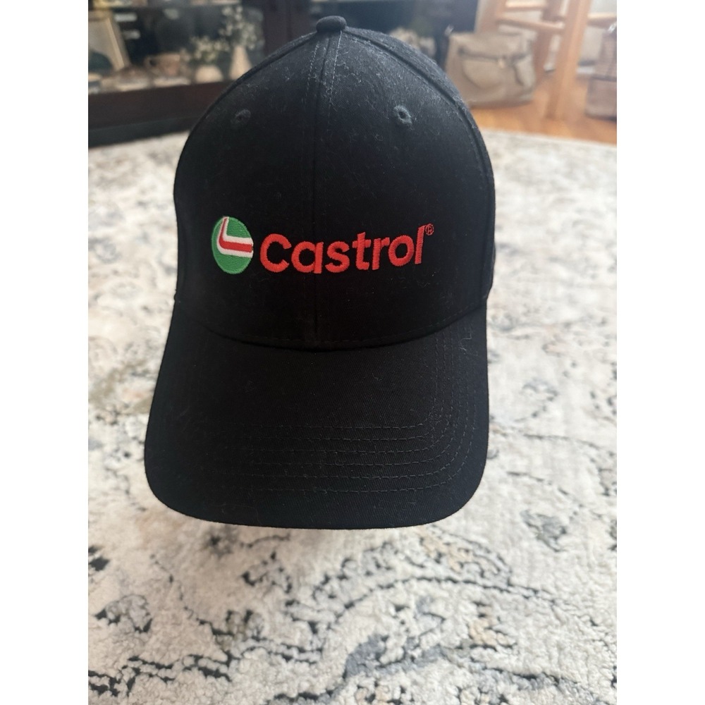 Castrol Motor Oil Logo Embroidered Adjustable Hat Black Ball Cap
